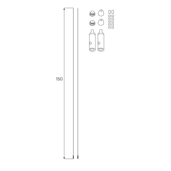 Zestaw podwieszanych linek do szyn natynkowych Magnetic MA0024 Maxlight chrom