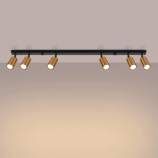 Sufitowa lampa Winx SL.1380 Sollux na belce reflektorki miedziana czarna