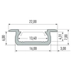 Podłużny profil EKPR6381 Eko-light 1m metalowy czarny