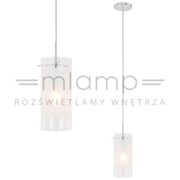 LAMPA wisząca BLEND MDF9489/1 Italux szklana OPRAWA okrągły ZWIS tuba przezroczysta biała