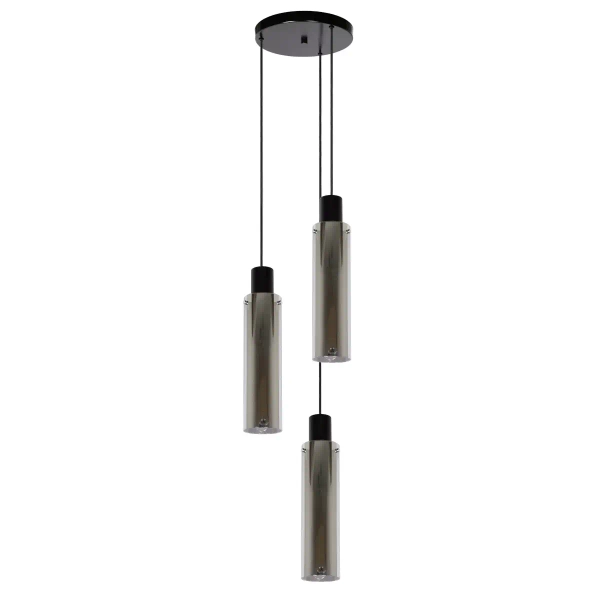 Zwieszana lampa tuba ORLANDO 74404/13/65 Lucide przydymiony czarny