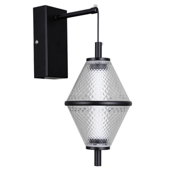 Kinkiet szklany Fuente WL-34395-1-BK LED 5W 3000K czarny przezroczysty