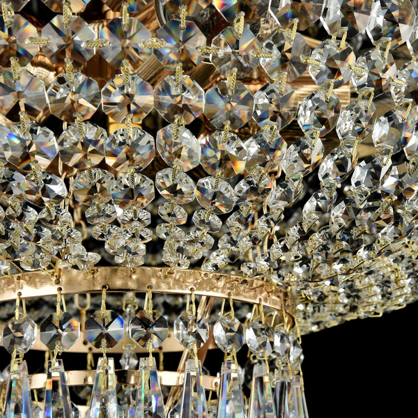 Pałacowa LAMPA plafon PALACE DIA890-CL-05-G Maytoni sufitowa OPRAWA kryształowa plafoniera ampla glamour mosiądz