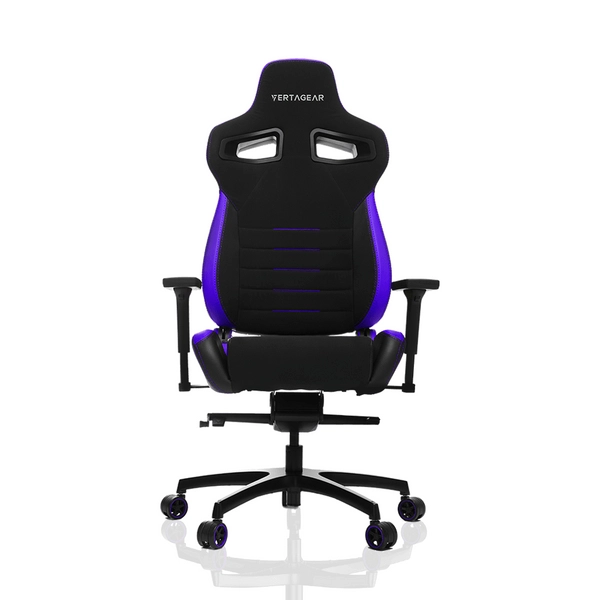 Gamingowy fotel P-line z oparciem ekoskóra czarna fioletowa