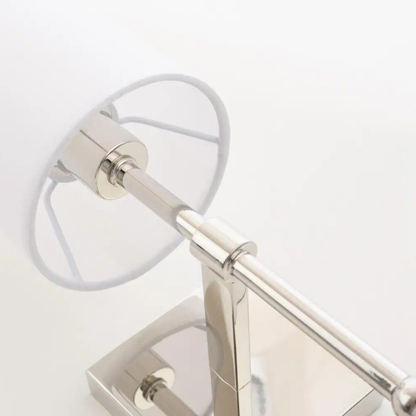 Klasyczna LAMPA ścienna DENVER W01987NI-WH Cosmolight abażurowy kinkiet do salonu nikiel