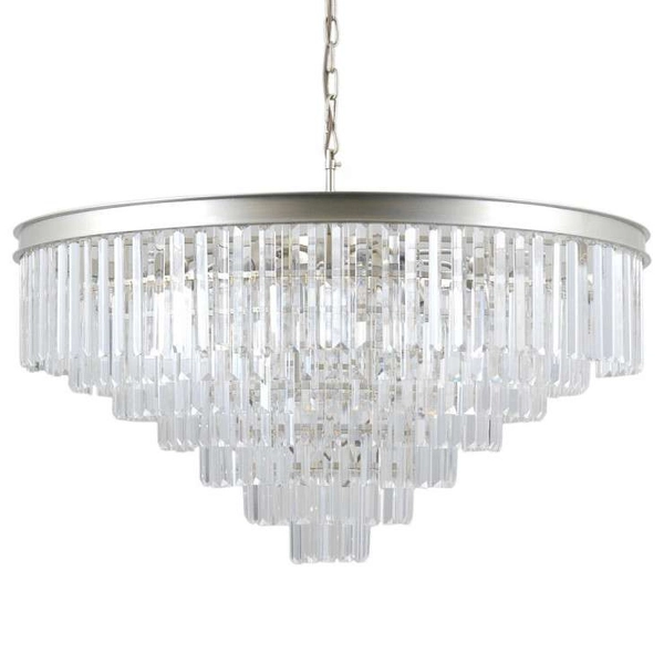 Glamour LAMPA wisząca VERDES PND-44372-14-CHMP-GLD Italux szklana OPRAWA kryształowy ZWIS pałacowy złoty przezroczysty