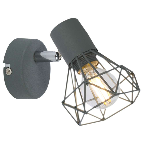 Regulowany kinkiet ścienny VERVE 91-60969 druciana reflektorek loft szary