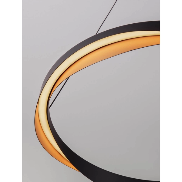 Wisząca lampa do jadalni PATAPO LE44460 LED 53W 3000K ring czarna złota