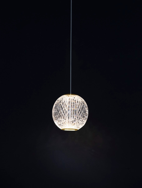 Glamour lampa wisząca LE42690 LED 4,2W kula kryształowa do salonu złota