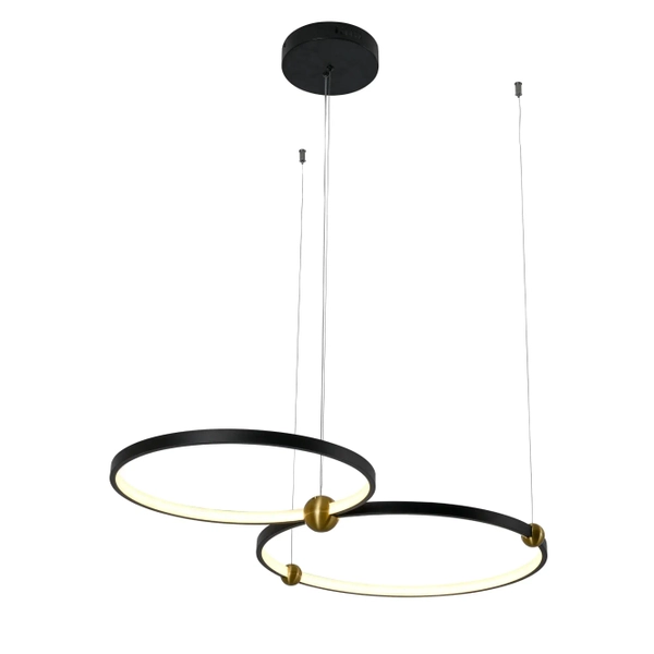 Pierścieniowa lampa wisząca Kido PL0139 Yaskr LED 34W 3000K mosiądz czarna