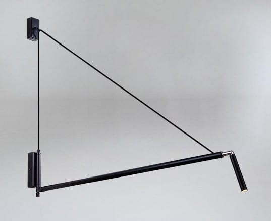 Kinkiet LAMPA minimalistyczna NURH 9019 Shilo metalowy kinkiet na wysięgniku tuba czarna