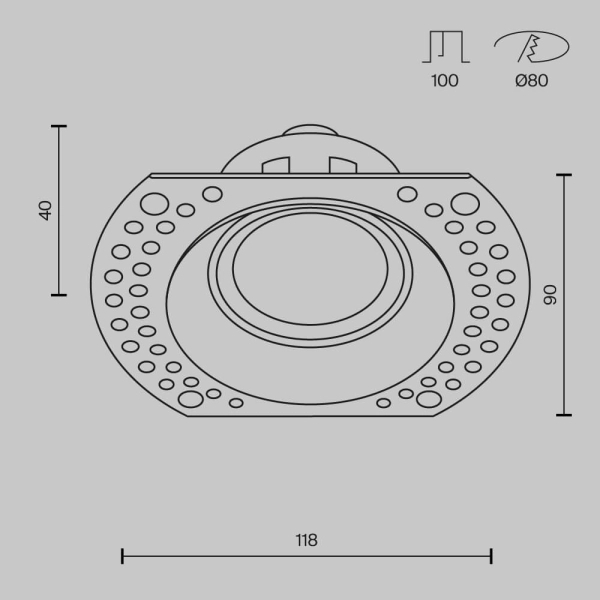 Wpuszczana lampa sufitowa Dot DL042-01-RD-B oczko okrągłe czarne