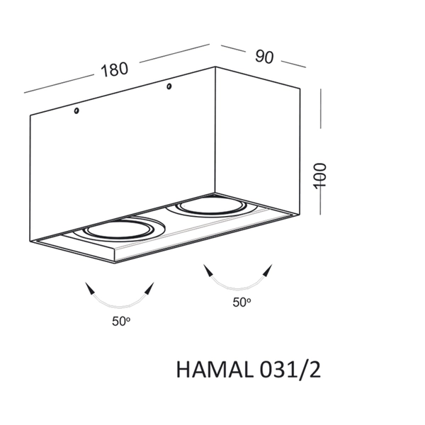 Lampa sufitowa Hamal 303102002 Elkim downlight cube biały