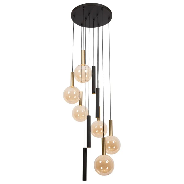 Kaskadowa wisząca lampa Josiane 21441/10/62 szklane kule czarny