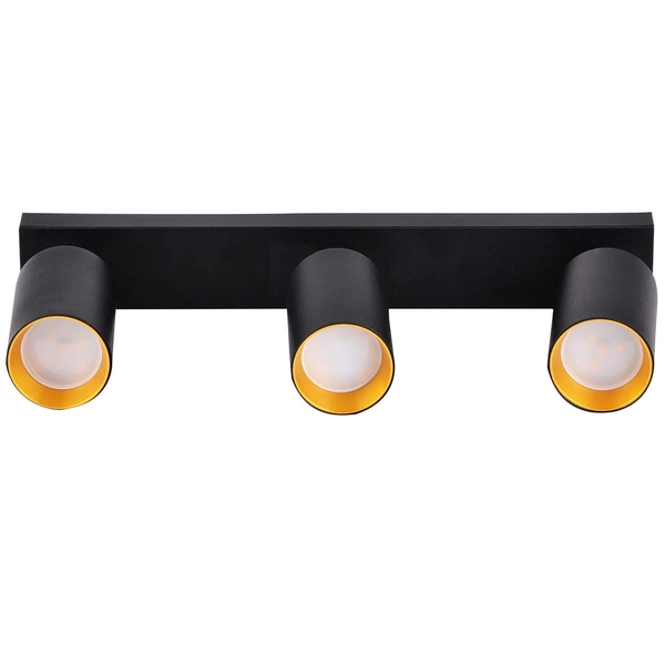 Salonowa lampa przysufitowa Maribel reflektorki hol czarne złote