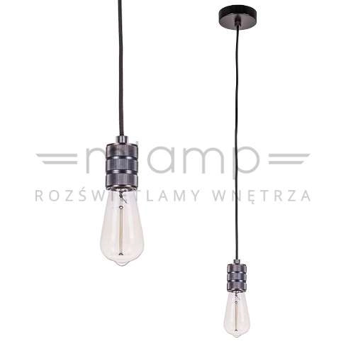 Industrialna LAMPA wisząca MILLENIA DS-M-010-03 MATT BLACK Italux metalowa OPRAWKA przewód ZWIS loftowy czarny matowy