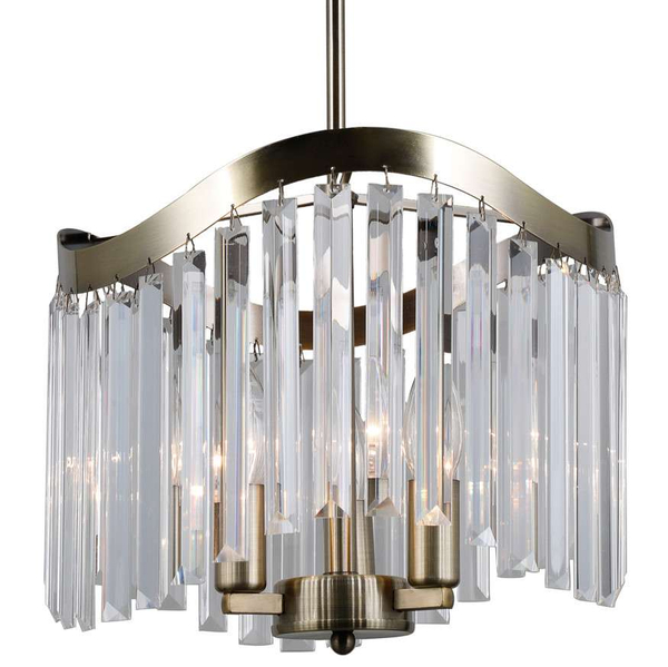 LAMPA wisząca SABRIGA PND-44544-3 Italux glamour OPRAWA metalowy ZWIS kryształki brąz przezroczyste