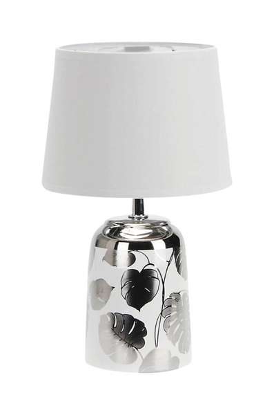 Lampa stołowa Sonal 4548 z ceramiczną podstawą biała srebrna
