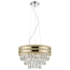 Lampa wisząca NAICA P0525-04A-F4V6 kryształowa glamour crystal zwis złoty