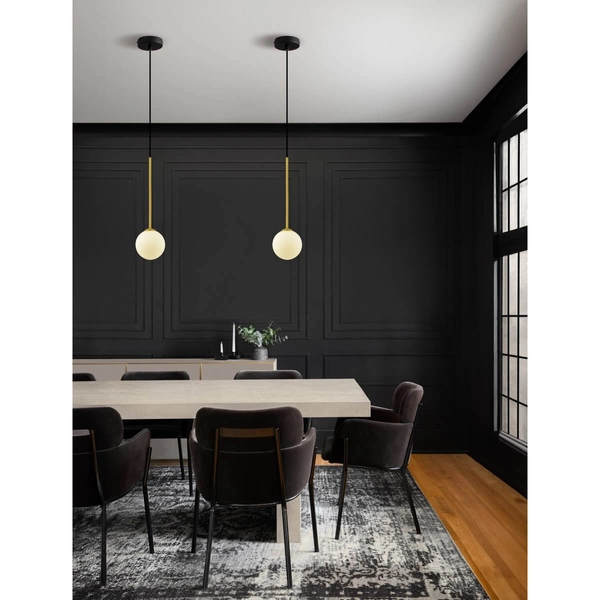 Kulista lampa wisząca do salonu CHAO LE44267 czarny złoty biały