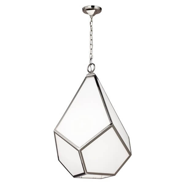 Wisząca lampa FE-DIAMOND-P-L do jadalni niekiel biała