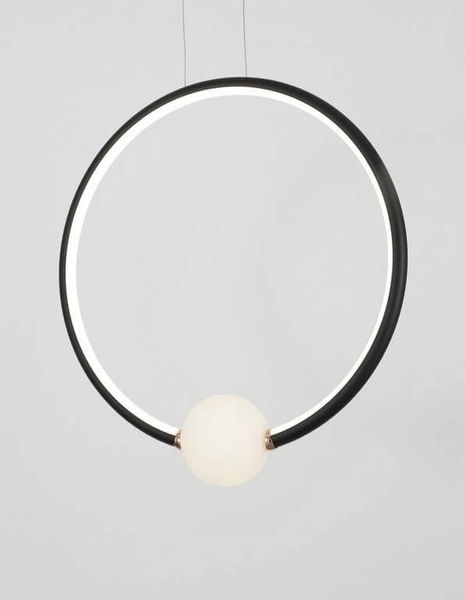 Lampa wisząca ring Fria LE41394 Luces Exclusivas kula LED 256W 3000K czarna