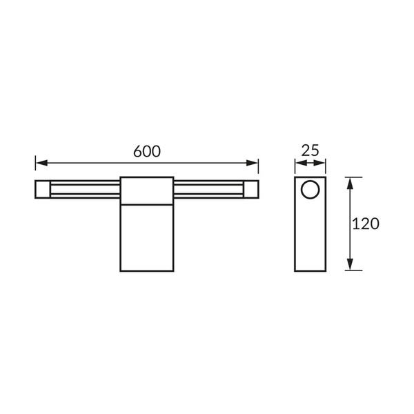 Łazienkowa lampa ścienna Paso 4140 Ideus LED 14W 4100K IP44 czarny złoty