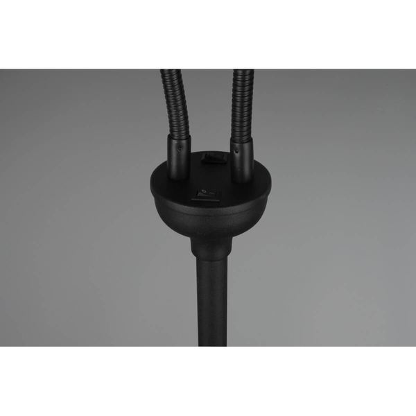 Podwójna lampa podłogowa IKERIS DL079-46332 materiałowa czarny złoty