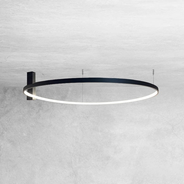 Nasufitowa lampa metalowa Agari 1340 LED 54W 3000K czarny ring