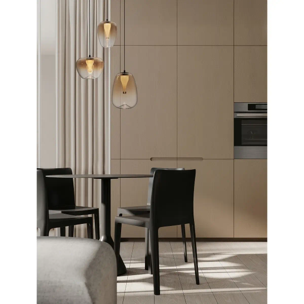 Potrójna wisząca lampa do salonu JAREVIA LE45126 LED 10W 3000K złota