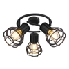 Industrialna lampa sufitowa CLASTRA 15388-3 Globo klatki czarna