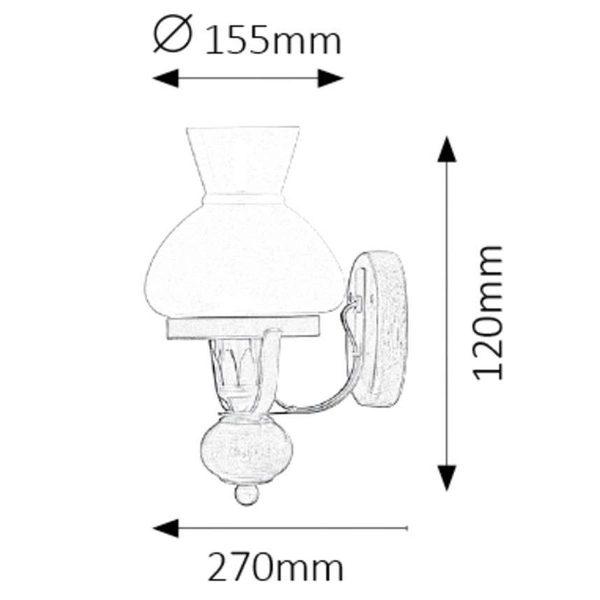 Rustykalna LAMPA kinkiet PETRONEL 7077 Rabalux vintage OPRAWA ścienna orzech biała rustic
