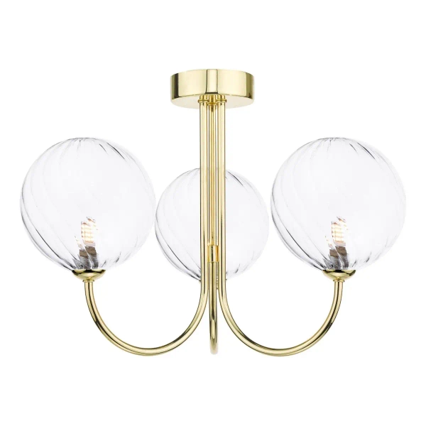 Szklana sufitowa lampa Jared JAR0335-22 do jadalni złota przezroczysta