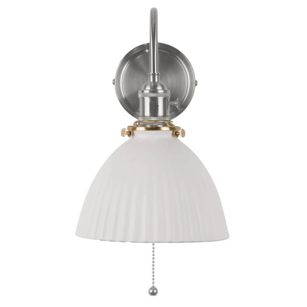 Sypialniana lampa ścienna Hadano HAD0761-09 ceramiczna chrom biały