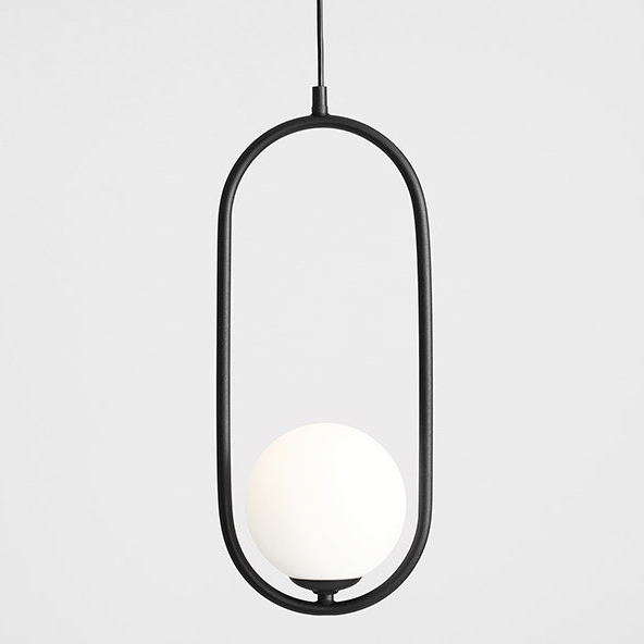 Lampa wisząca RIVA 1086G1 Aldex metalowy zwis do salonu biała kula