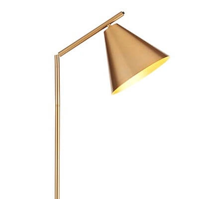 Regulowana lampa podłogowa 102369 Endon stożkowa do pokoju mosiądz