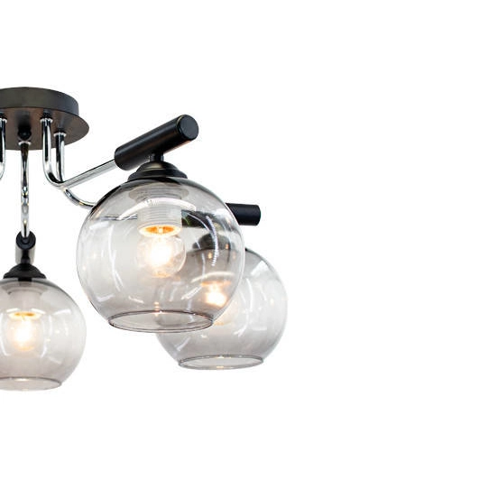 Loftowa LAMPA sufitowa 2207/5 8C BL Elem modernistyczna OPRAWA szklane kule czarne chrom