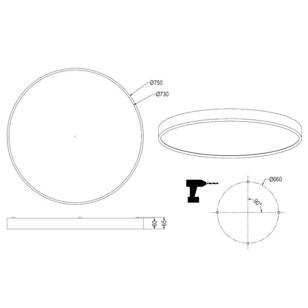 Okrągła lampa sufitowa WACO 627417532 Trio LED 100W 2300-4000K czarny