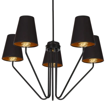 Abażurowa lampa wisząca VICTORIA BLACK MLP4913 tkaninowa czarna