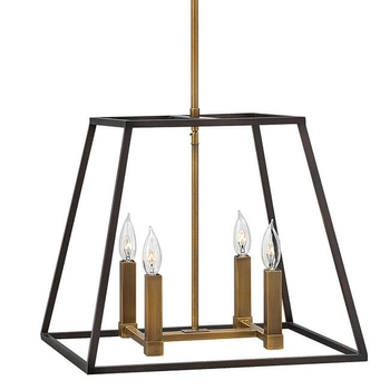 Lampa wisząca loftowa Fulton HK-FULTON-4P mosiądz czarna