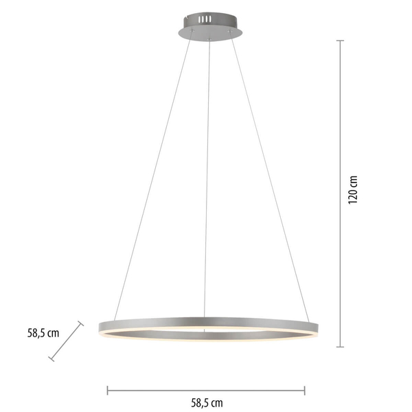 Zwisająca lampa RITUS 15394-95 Just Light LED 31,5W 3000K do salonu srebrna