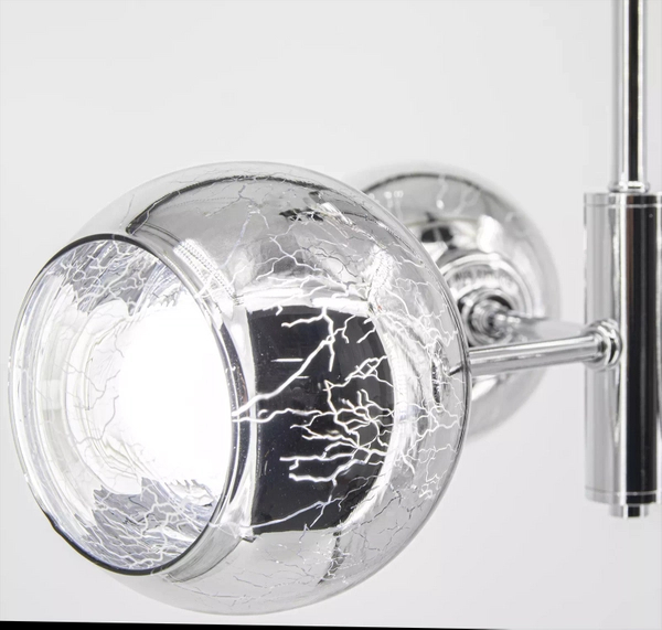 Szklana lampa sufitowa 2209/3 8C do jadalni chrom