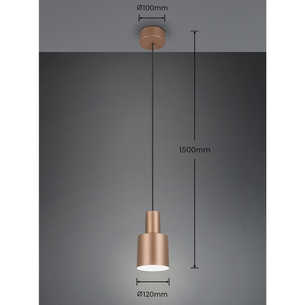 Lampa wisząca ELIOR DL165319400 Trio z regulacją walec brązowy