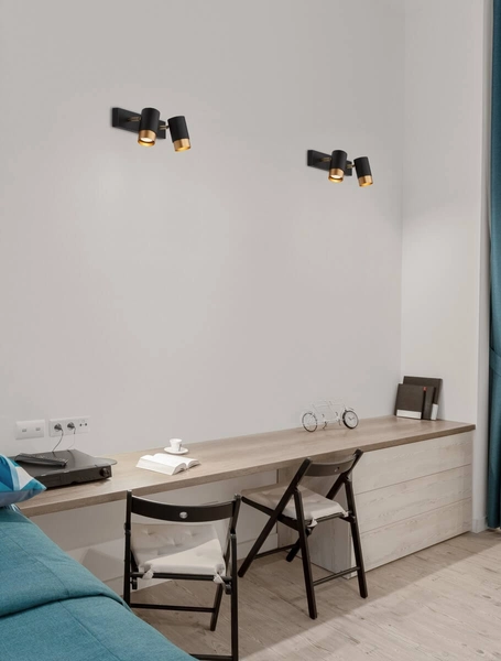 Sufitowa lampa pokojowa Cayes z regulacją czarna złota