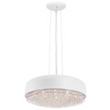 Okrągła lampa wisząca Cienaga do przedpokoju biała crystal