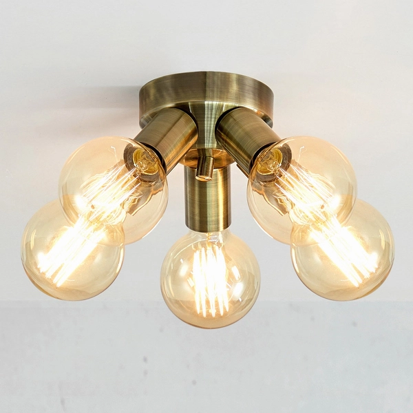 Ściemnialna lampa sufitowa Mazzo 108553 Markslojd 5-punktowa złota