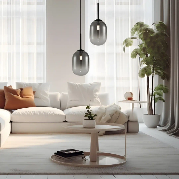 Szklana kula żyrandol ALIAS BLACK ML0322 do jadalni czarny