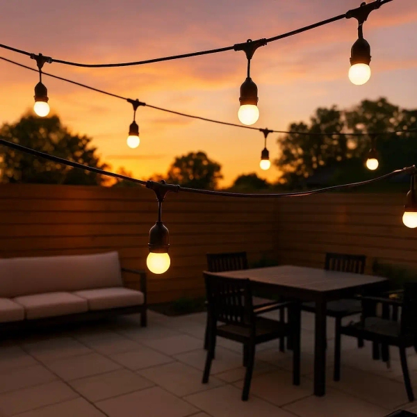 Klimatyczna girlanda do ogrodu Summer Time EKG2292 LED 6W 3000K IP44 czarny