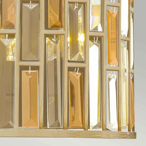 Glamour LAMPA ścienna GEMMA HK-GEMMA2-A-SL Elstead HINKLEY kinkiet OPRAWA metalowa kryształy bursztynowe przezroczyste