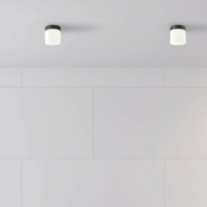 Łazienkowa lampa sufitowa Cayo 8055 szklana tuba biała czarna